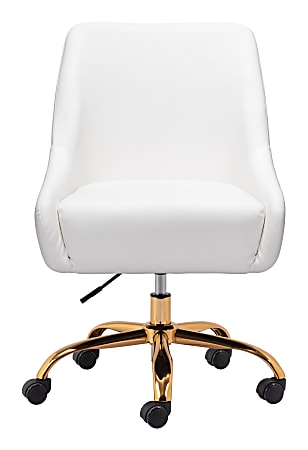 White and gold hot sale ergonomic office chair