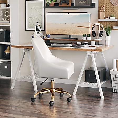 White and gold on sale ergonomic office chair