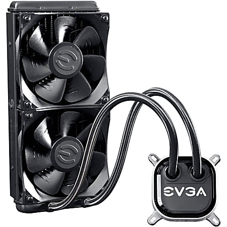 EVGA CLC 240 Cooling Fan/Water Block - 120 mm - 2400 rpm74.8 CFM - 39.9 dB(A) Noise - Teflon Nano Bearing - 4-pin - Socket R4 LGA-2066, Socket LGA 2011-v3, Socket R LGA-2011, Socket H3 LGA-1150, Socket H4 LGA-1151, Socket H2 LGA-1155, Socket H LGA-1156
