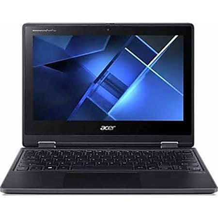 Acer TravelMate Spin B3 2-In-1 Laptop, 11.6" Touchscreen, Intel® Celeron N4020, 4GB Memory, 64GB Flash Drive, Shale Black, Windows® 10 Pro Education