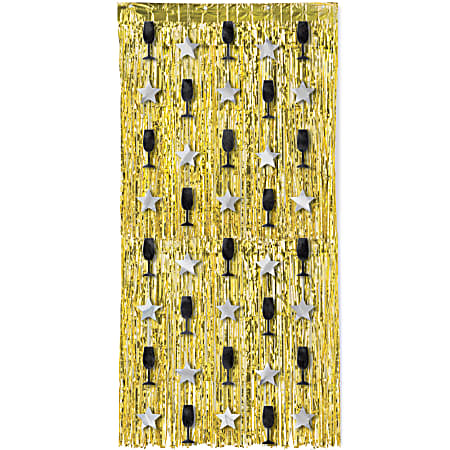 Amscan New Year's Doorway Curtain, 39" x 77", Multicolor