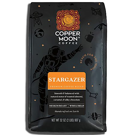 Copper Moon Whole Bean Coffee, Medium Roast, Stargazer Blend, 2 Lb