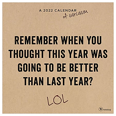 TF Publishing Humor Monthly Wall Calendar, 12" x 12", A Calendar Of Sarcasm, January to December 2022, 1046