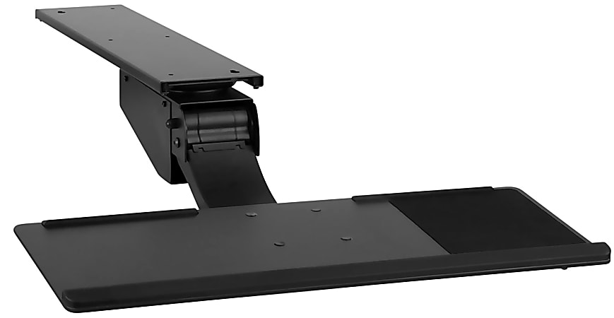 Mount-It! MI-7139 Standing Keyboard And Mouse Platform With Ergonomic Wrist Rest/Mouse Pad, 26.5"H x 5.75"W x 10"D, Black