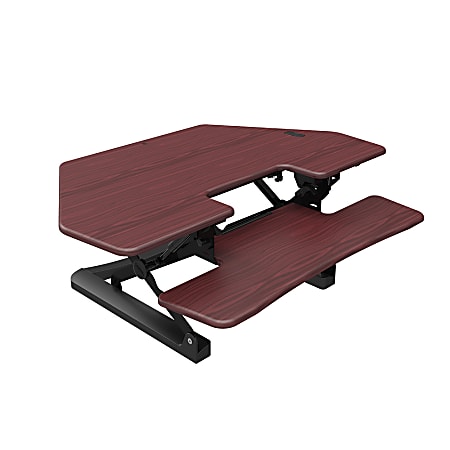 Loctek LX Sit-Stand Desk Riser, Corner, 41", Wood