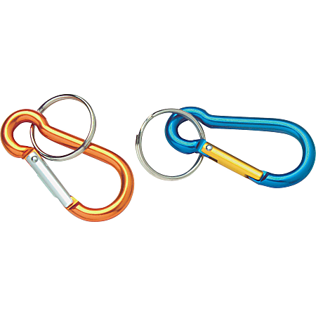 Baumgartens 2" Carabiner Key Ring - Aluminum - 1 Each - Assorted