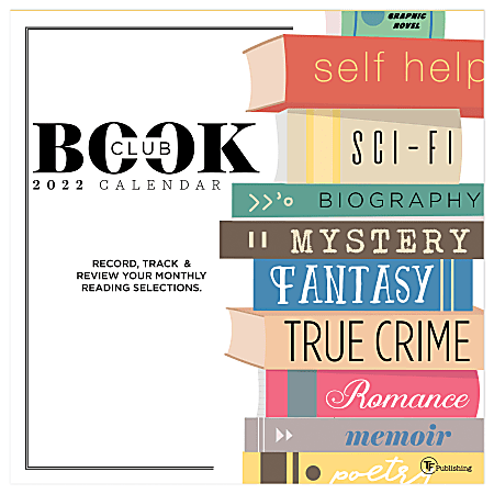 TF Publishing Hobbies Monthly Wall Calendar, 12" x 12", Book Club, January to December 2022, 1054