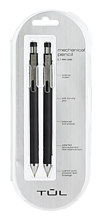 TUL® Mechanical Pencils, 0.7mm, Black Barrel, Pack Of 2 Pencils