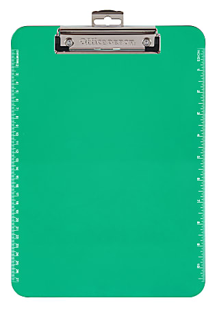 Office Depot® Brand Plastic Clipboards, 8 1/2" x 11", Lime Green