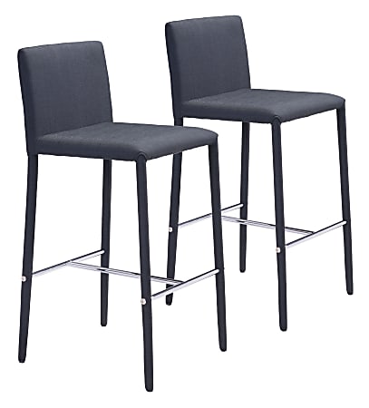 Zuo Modern® Confidence Counter Chairs, Black, Set Of 2 Chairs