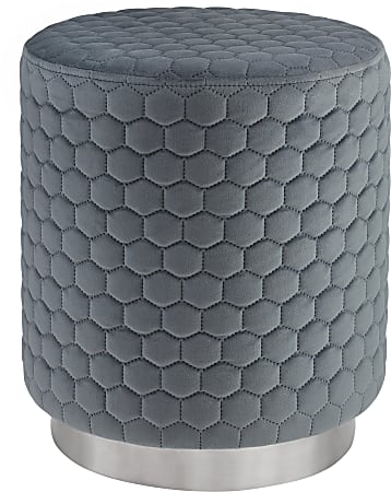 Linon Chisholm Round Stool, Gray