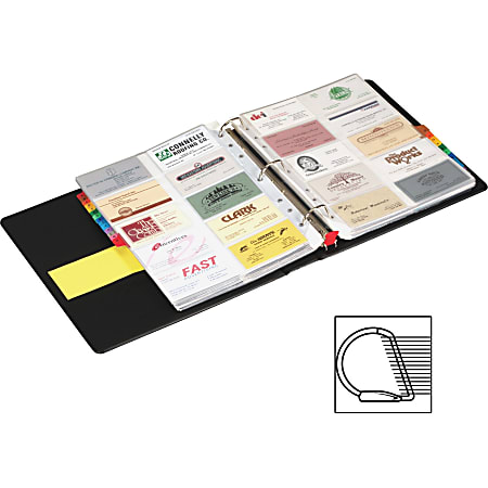 Cardinal EasyOpen Card File Binder, 8 1/2" x 11", Black