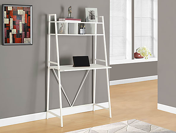 Monarch Specialties Minimalist Metal, Monarch Specialties Ladder Bookcase With Storage Drawers Underneath