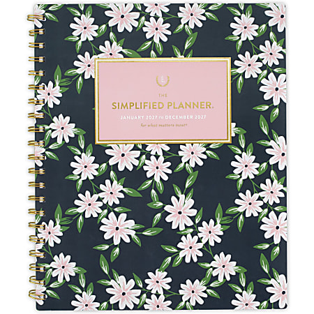 Simplified by Emily Ley for AT-A-GLANCE® 2027 Weekly Monthly Planner, Berry Floral, Large, 8 1/2" x 11"