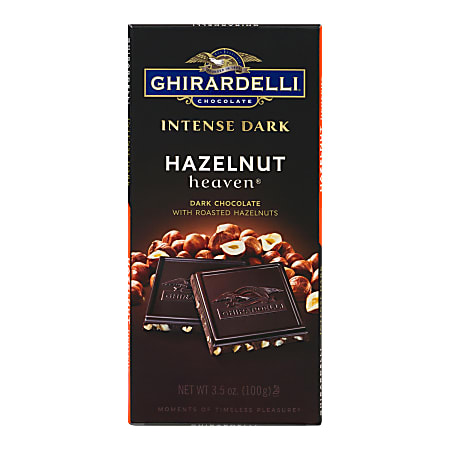 Ghirardelli® Intense Dark, Hazelnut Heaven Bars, 3.5 Oz, Pack Of 12 Bags