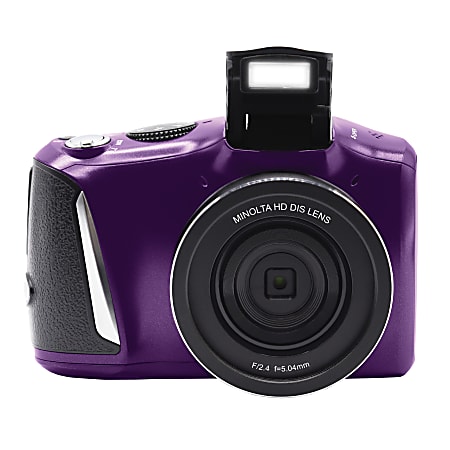 Minolta 4K Ultra HD MND50 48-Megapixel Digital Camera With 16x Zoom Lens, Purple