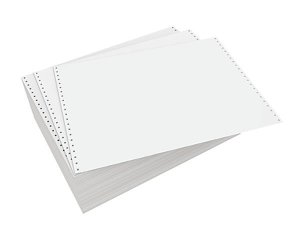 Domtar Continuous Form Paper, Unperforated, 14 7/8" x 11", 20 Lb, Blank White, Carton Of 2,300 Forms