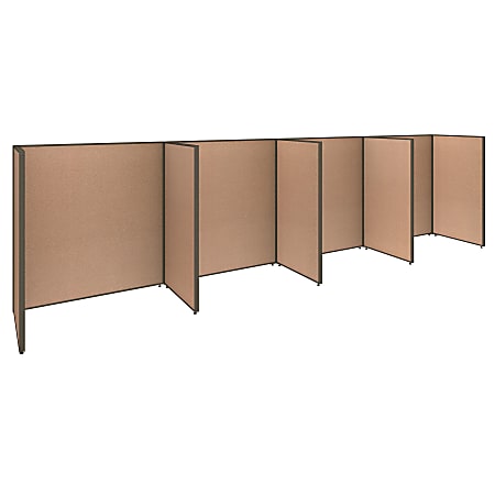 Bush Business Furniture ProPanels 4-Person Open Cubicle Office, 67"H x 249 5/8"W x 76 1/8"D, Harvest Tan, Standard Delivery Service
