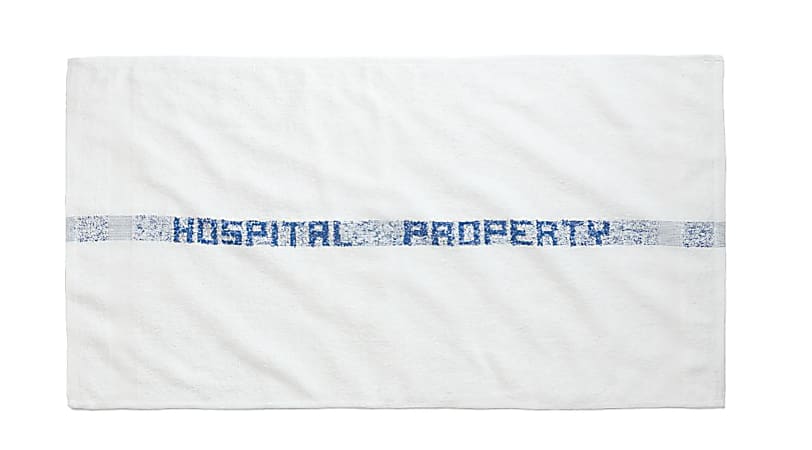 Medline Hospital/VA Property Cotton Terry Bath Towels, 20" x 40", 5 Lb, White, Pack Of 12