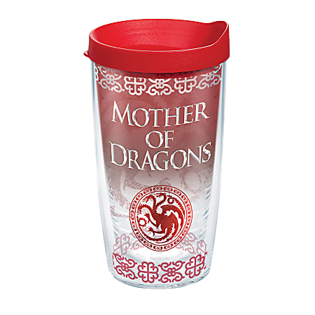 Tervis Game Of Thrones Tumbler With Lid, Mother Of Dragons, 16 Oz, Clear