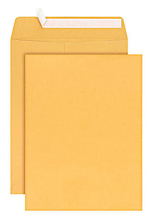 Office Depot® Brand  9" x 12" Manila Catalog Envelopes, Clean Seal, Brown Kraft, Box Of 100