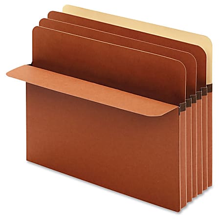 Pendaflex Expansion Divider Pockets - Letter - 8 1/2" x 11" Sheet Size - 5 1/4" Expansion - 3 Divider(s) - Tyvek - Redrope - 10 / Box