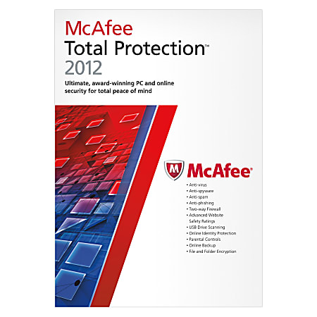 McAfee® Total Protection 2012, For 1 User, Traditional Disc