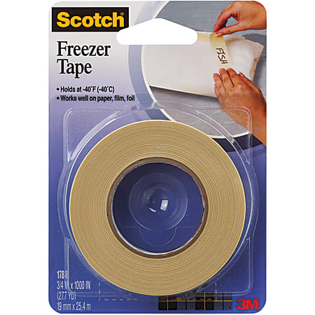 3M™ 178 Freezer Tape, 1.5" Core, 0.75" x 1,000', Natural, Case Of 12
