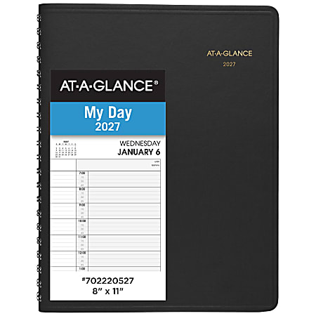 AT-A-GLANCE® 2027 Two Person Daily Appointment Book, Black, Large, 8" x 11"