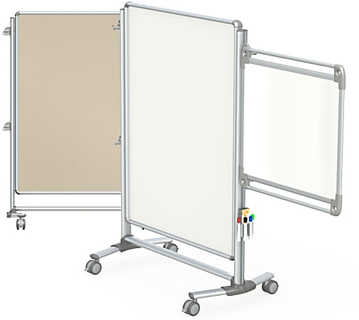 Ghent Nexus Mobile Partition 2-Sided Whiteboard/Fabric Bulletin