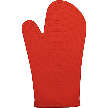 Starfrit Silicone Oven Mitt, 12" , Red - Heat Protection - Red - Heat Resistant, Comfortable, Non-slip Silicone Rib