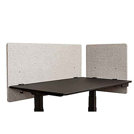 Luxor RECLAIM Acoustic Privacy Desk Panels, 48"W, Misty Gray, Pack Of 2