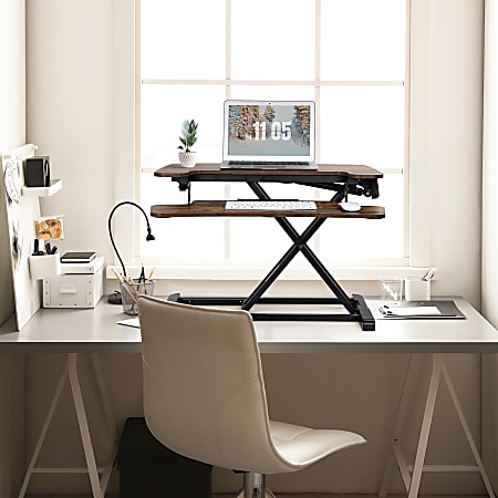 FlexiSpot Alcove Series Desk Riser 19 34 H x 28 716 W x 23 34 D Rustic ...