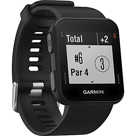 Garmin Approach S10 Golf Watch - Odometer - Calendar, Scorecard, Timer, Clock Display - Distance Traveled - 64 MB - GPS - 2352 Hour - Black - Silicone Band Material - Golf - Water Resistant