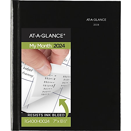 2024 AT-A-GLANCE® DayMinder Premiere Monthly Planner, 7" x 8-1/2", Black, January To December 2024, G400H00