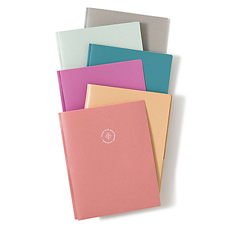 U Brands U-Eco™ Pronged Poly 2 Pocket Folders, Letter (8 1/2" x 11"), Assorted Colors, Pack Of 12