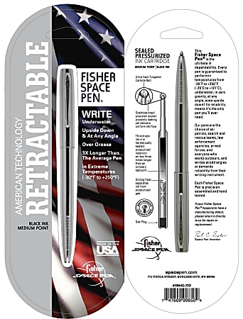Fisher M4 Retractable Ballpoint Space Pen 1.0 mm Brass Barrel Black Ink -  Office Depot