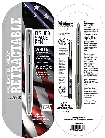 Fisher M4 Retractable Ballpoint Space Pen 1.0 mm Brass Barrel Black Ink - Vimarsana News