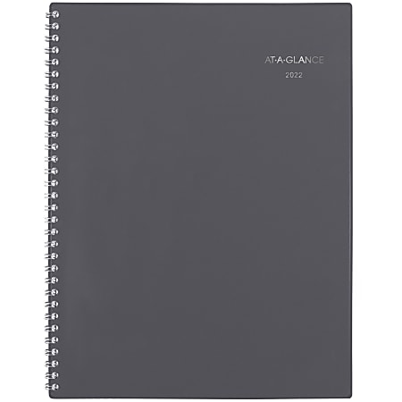AT-A-GLANCE® DayMinder Monthly Planner, 8-1/2" x 11", Gray, January To December 2022, GC47007