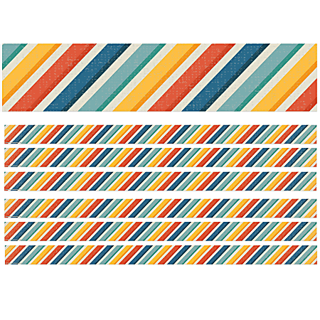 Eureka School Deco Trim, Adventurer Stripes, 37’ Per Pack, Set Of 6 Packs