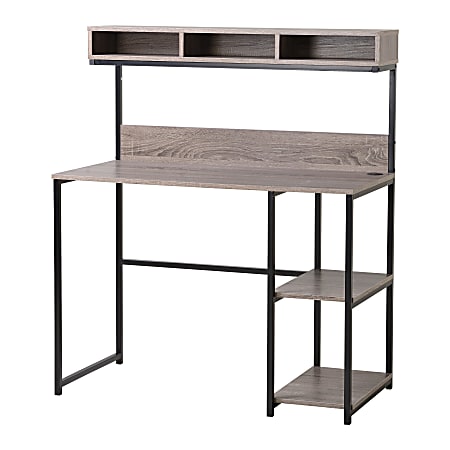 Homestar North America Laptop Desk With Shelving, FSC® Certified, Natural