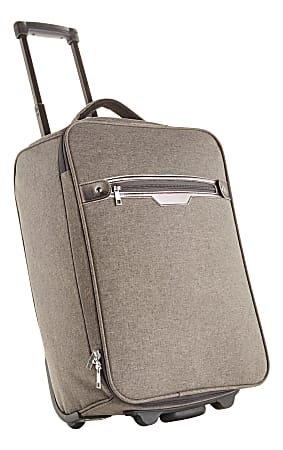 Rolling Carry-On Luggage, 19"H x 13 1/2"W x 8"D, Gray