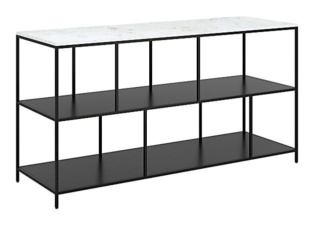 Zuo Modern Singularity Marble Console Table, 28-5/16”H x 53-15/16”W x 18-1/8”D, White/Black