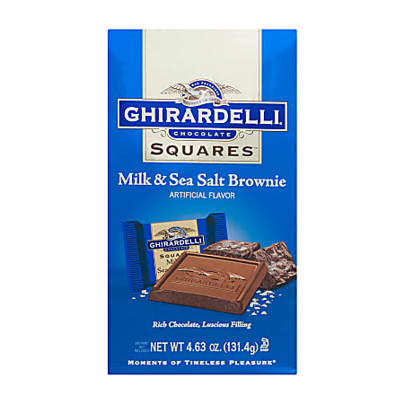 Ghirardelli® Chocolate Squares, Milk Chocolate And Sea Salt Brownie, 4.63 Oz, Pack Of 3 Bags