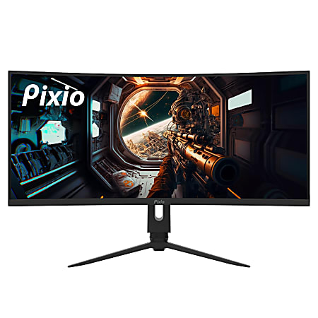 Pixio PXC348C 34" Ultra Wide QHD VA LED Curved Gaming Monitor, FreeSync