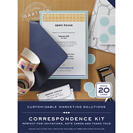 Gartner Studios® CMS Correspondence Kit, 4 1/2" x 6 1/2", 142 Lb., Navy Blue, Pack Of 20