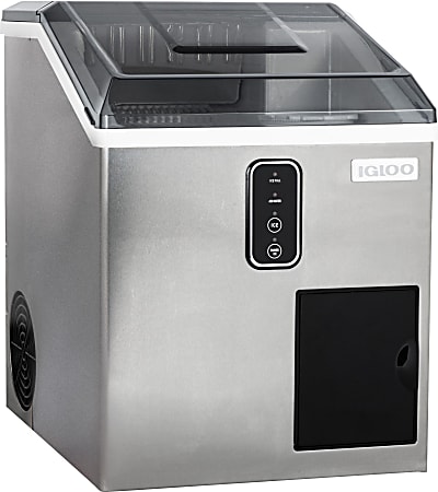 Igloo 44 Lb Ice Maker And Dispensing Ice Shaver Silver - Office Depot