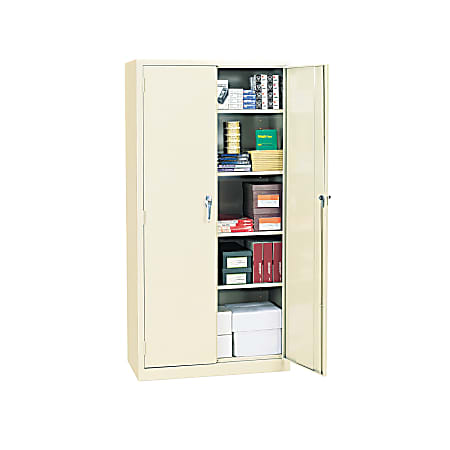 Alera Steel Storage Cabinet, 5 Adjustable Shelves, 72"H, Putty