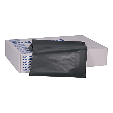 Heritage Low-Density Can Liners, 0.9-mil, 60 Gallons, 58" x 38", Black, Case Of 100 Liners