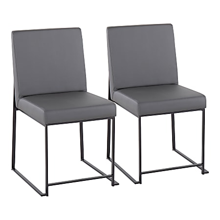 LumiSource High-Back Fuji Dining Chairs, Black/Gray, Set Of